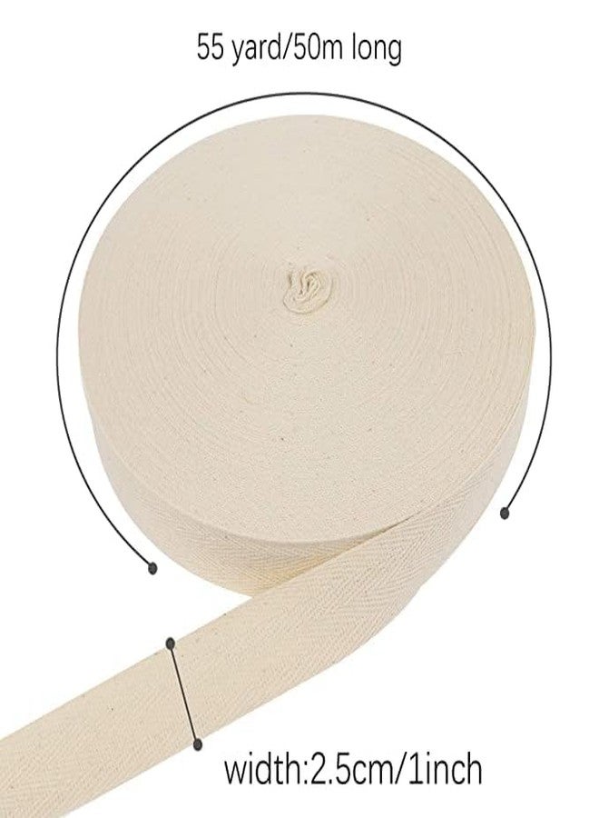 CANVASS® Cotton Twill Tape Ribbon Soft Natural Twill Tape Herringbone Dyeable Webbing Tape Sewing Twill Ribbon for DIY Craft Making & Chair Charpai and Bag Making (Beige, 1 Inch) - Image 3
